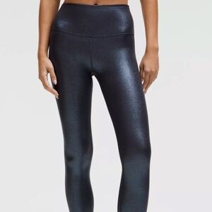 lululemon Align™ High-Rise Ribbed Pant 28", Radiate Foil Black Night, Size 6